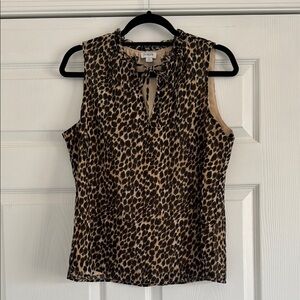 J. Crew Women's Leopard Print Sleeveless Top - Brown